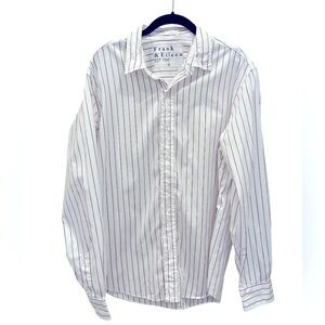 FRANK & EILEEN‎ White/Red Striped Finbar Shirt